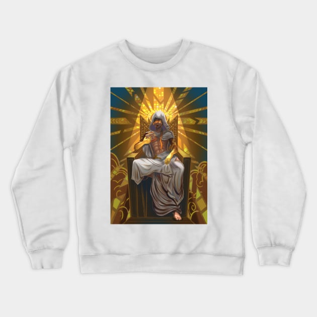 Zhongli on his throne - Genshin Impact Crewneck Sweatshirt by SosiCreatesArt